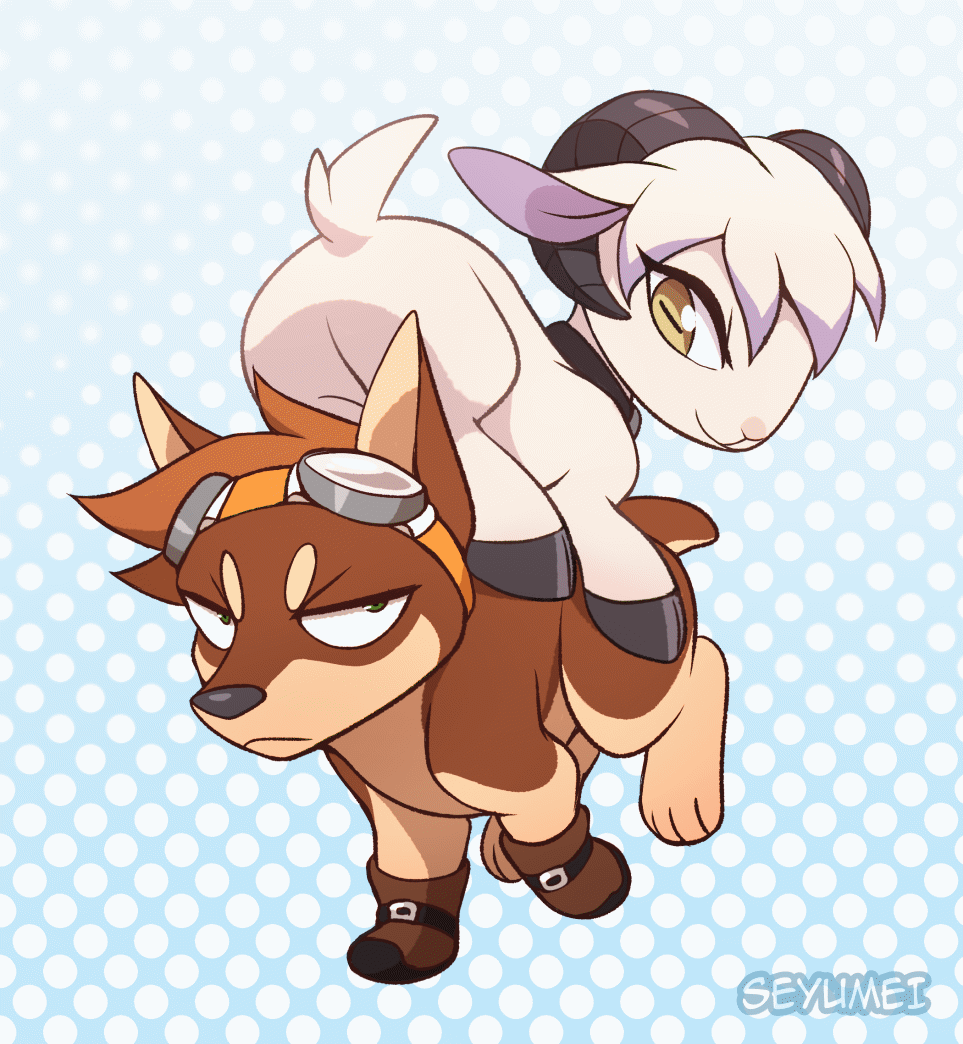 Animation of an Animal AU version of Sky and Keith