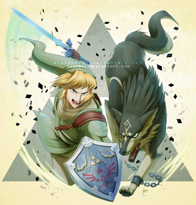 Fanart of Link and Wolf Link from Legend of Zelda: Twilight Princess