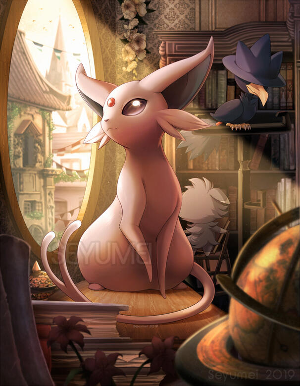 Espeon illustration for Eeveeluzine (Eeveelution themed Pokemon zine)