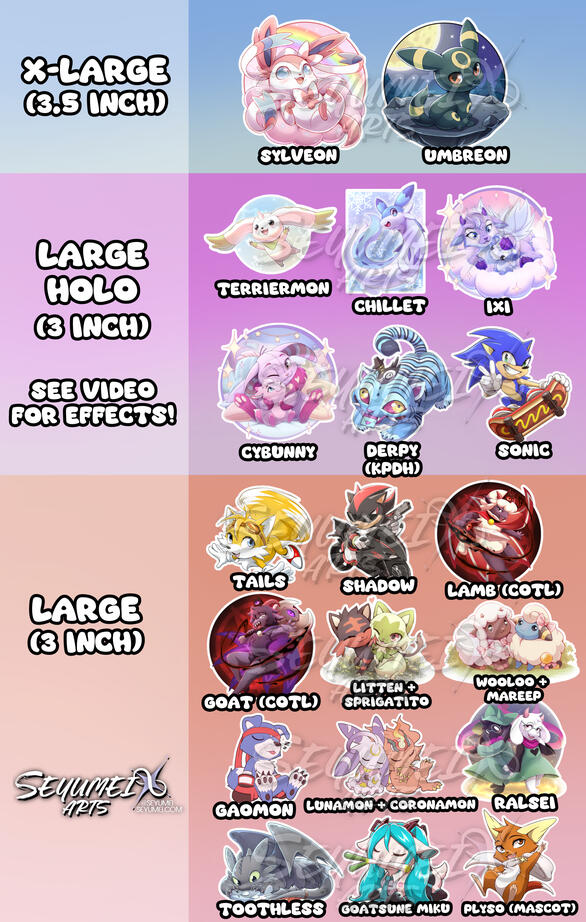 Large sticker catalog