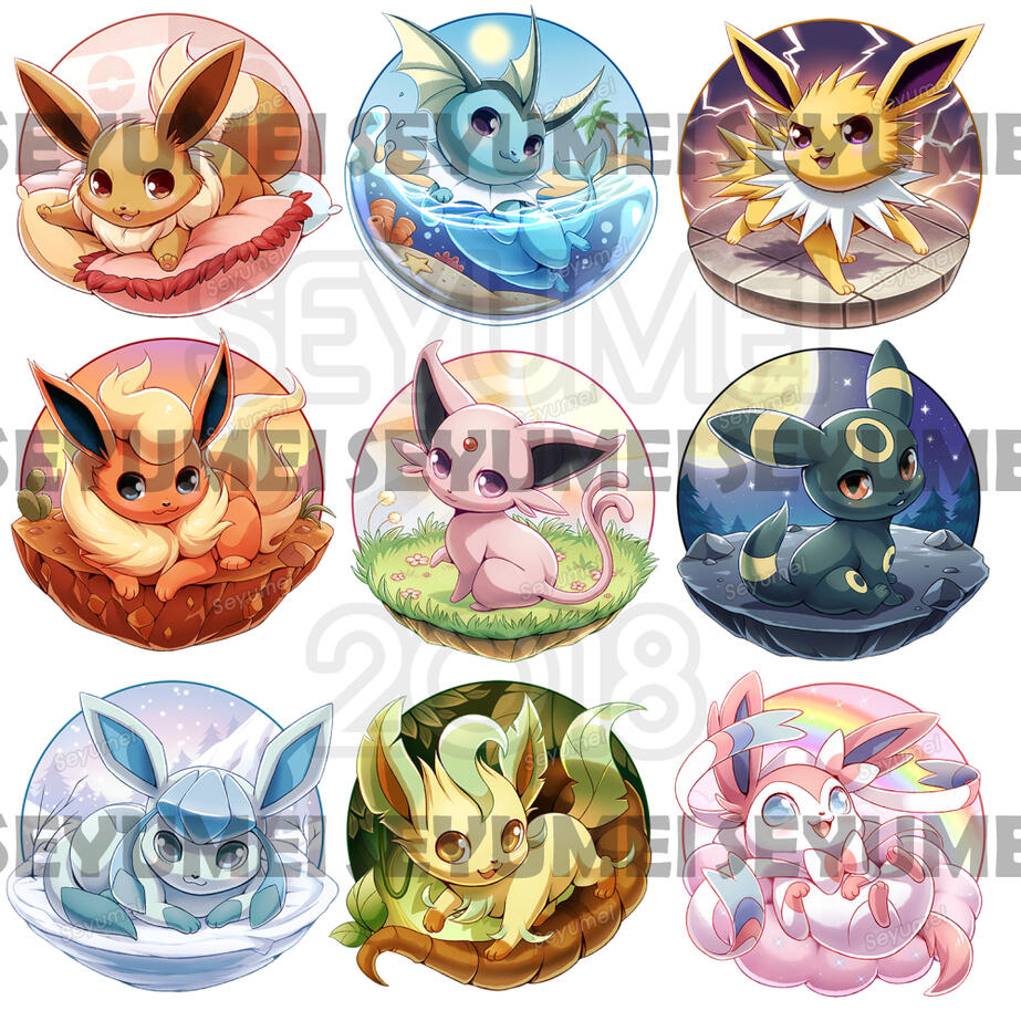 Original Art of the Eeveelution Charms